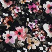 Jerseystoff Flower Army Green