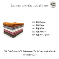Bündchenstoff Set RIB Bunt2 5er Set