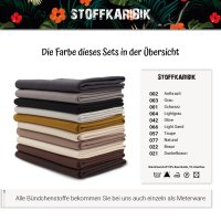 Bündchenstoff Set Grau-/Brauntöne 10er Set