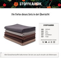 Bündchenstoff Set Grau-/Brauntöne 5er Set