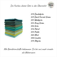 Bündchenstoff Set Grüntöne 10er Set
