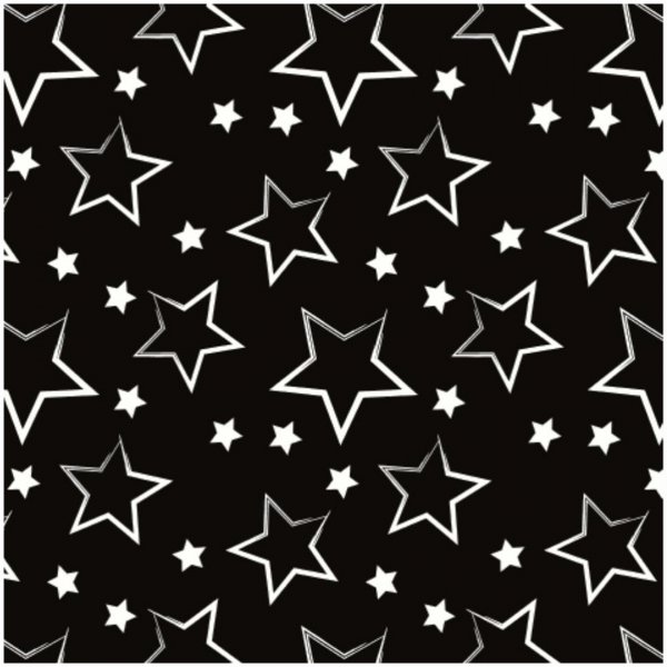 Baumwollstoff Sterne Schwarz