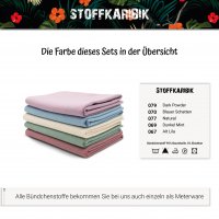 Bündchenstoff Set Pastelltöne 2 5er Set