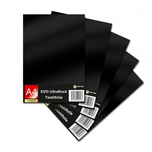 5x EVO Ultraflock DIN A4 Bögen 00 Schwarz