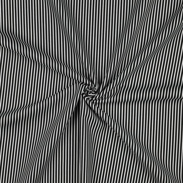 Poplin Stripes 001 Schwarz