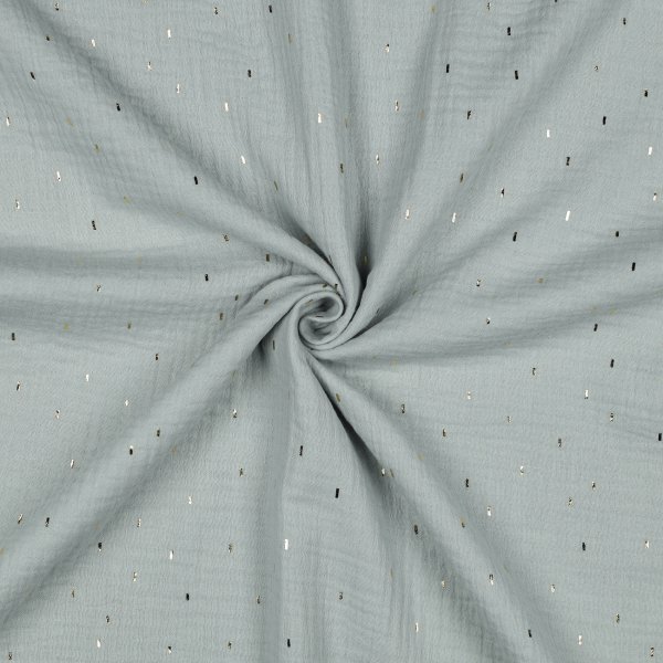 Double Gauze Foil Stripes 001 Mint/Gold