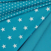 Poplin Petit Stars 009 Turquoise