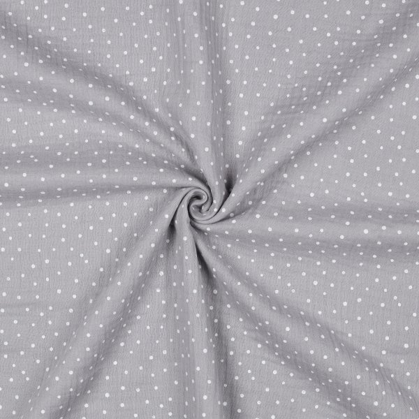 Double Gauze Little Dots 003 Grey