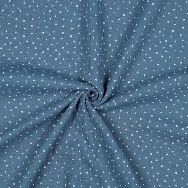 Double Gauze Little Dots 012 Blue
