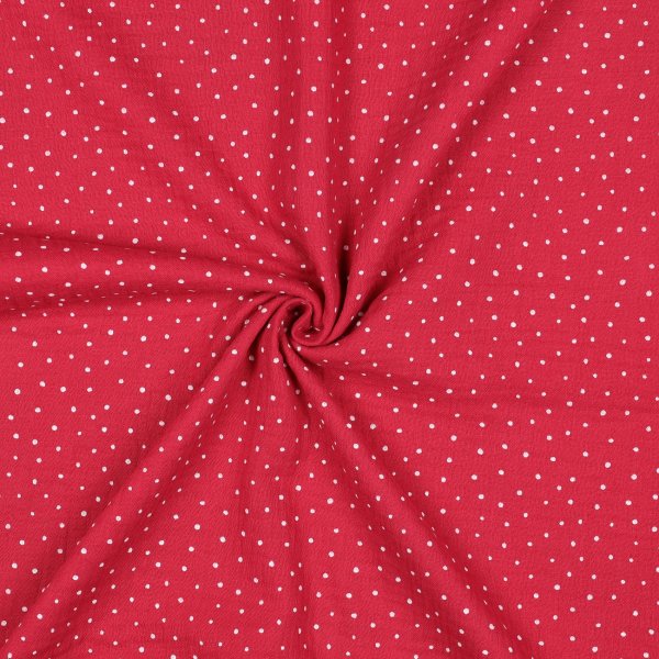 Double Gauze Little Dots 021 Fuchsia