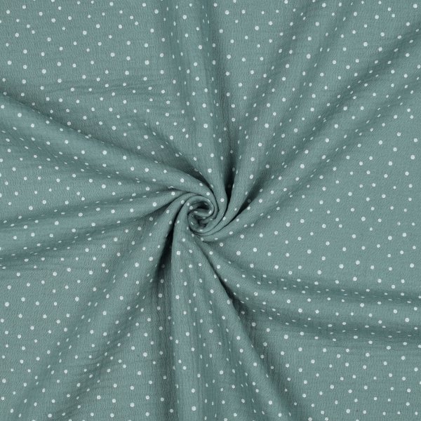 Double Gauze Little Dots 025 Old Green