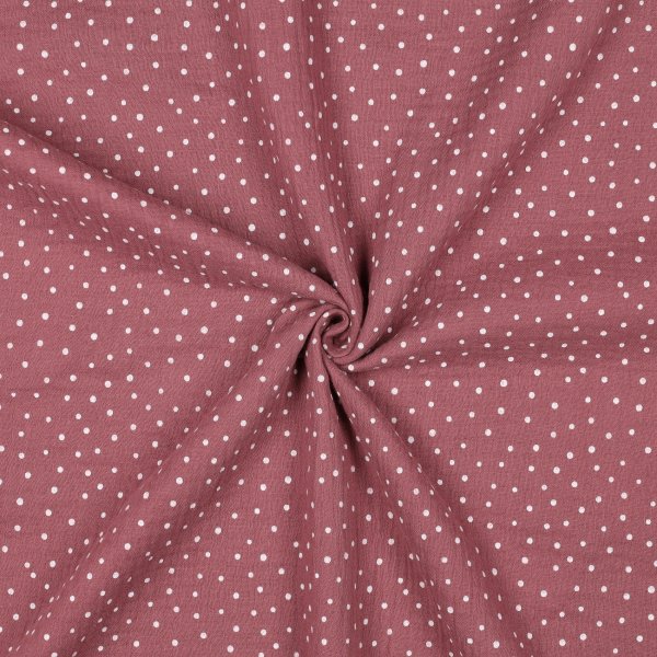 Double Gauze Little Dots 031 Rosewood
