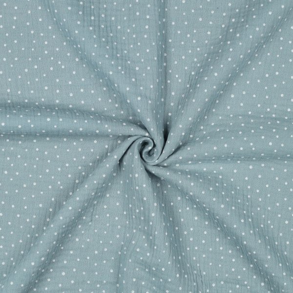 Double Gauze Little Dots 032 Aqua