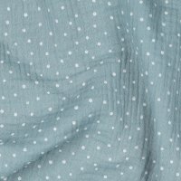 Double Gauze Little Dots 032 Aqua