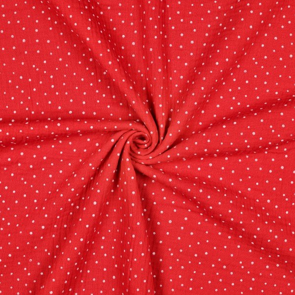 Double Gauze Little Dots 033 Red