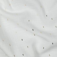 Double Gauze Foil Stripes 006 Off White/Gold