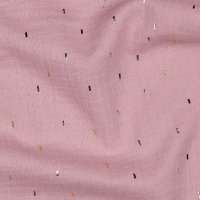 Double Gauze Foil Stripes 008 Old Rose/Gold