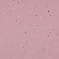 Double Gauze Foil Stripes 008 Old Rose/Gold
