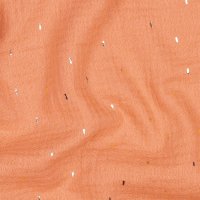 Double Gauze Foil Stripes 013 Apricot/Gold