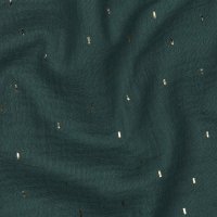 Double Gauze Foil Stripes 015 Dark Green/Gold
