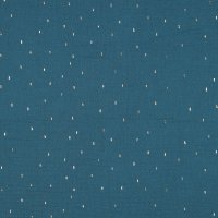 Double Gauze Foil Stripes 016 Petrol/Gold