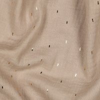 Double Gauze Foil Stripes 019 Beige/Gold
