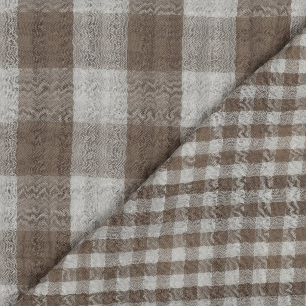 Double Gauze Double Sided Checks 029 Sand