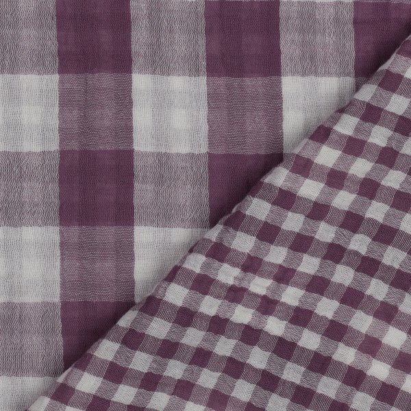 Double Gauze Double Sided Checks 031 Grape