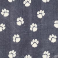 Fleece Dog Paw 001 Light Grey