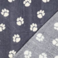 Fleece Dog Paw 001 Light Grey
