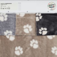 Fleece Dog Paw 001 Light Grey