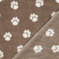 Fleece Dog Paw 002 Beige