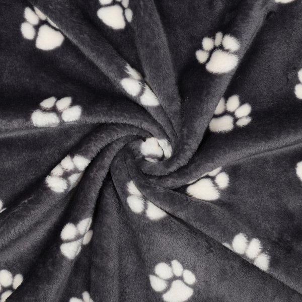 Fleece Dog Paw 003 Dark Grey