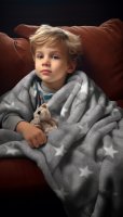 Fleece Stars 002 Blue/Light Blue