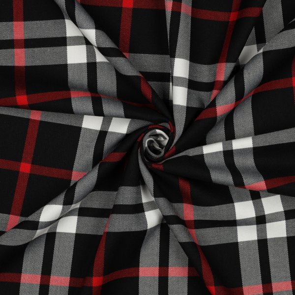 Tartan Check 010 Black/White/Red Big