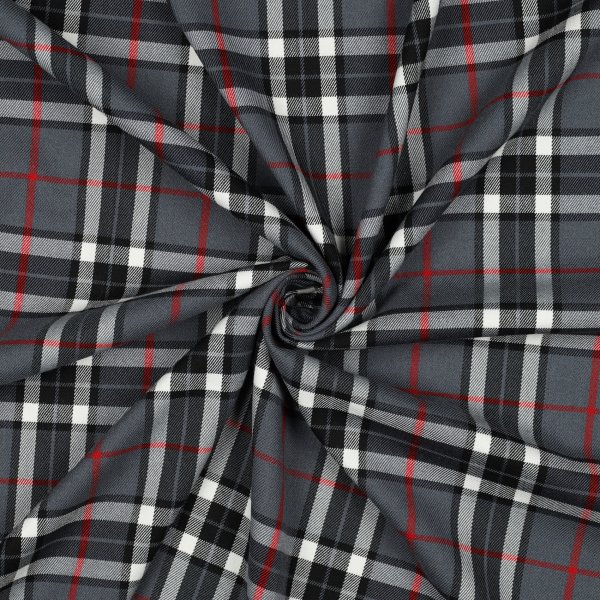 Tartan Check 015 Grey/Black/Red