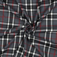 Tartan Check 015 Grey/Black/Red