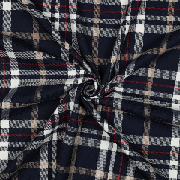 Tartan Check 064 Navy/White/Camel