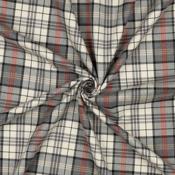 Tartan Check 067 Ecru/Grey/Orange