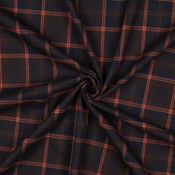 Tartan Check 072 Navy/Brown/Camel