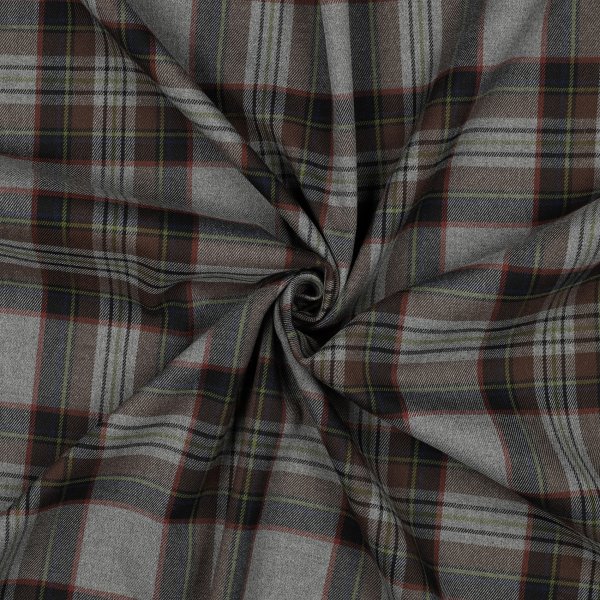 Tartan Check 073 Grey/Brown/Lime