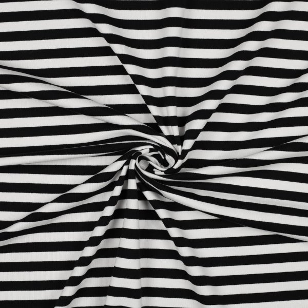 Jersey Yarn Dyed Stripes 001 Schwarz