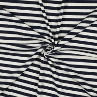 Rib Yarn Dyed Stripes 001 Navy/Ecru