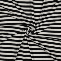 Rib Yarn Dyed Stripes 005 Schwarz