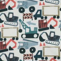 Baumwollstoff Baustellen Fahrzeuge