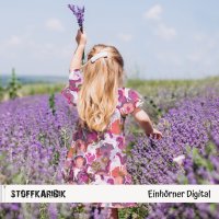 Baumwollstoff Einhörner Digital