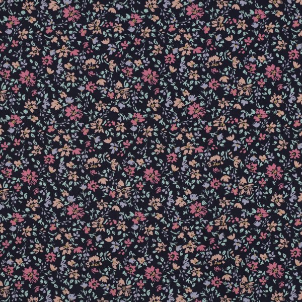 Baumwollstoff Blütenmeer Navy