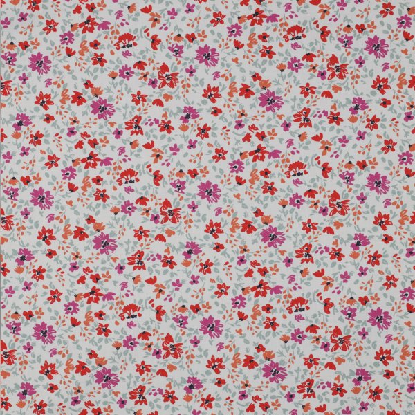 Baumwollstoff Blütenmeer White