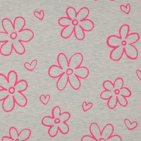 Jerseystoff Neon Blüten