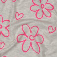 Jerseystoff Neon Blüten